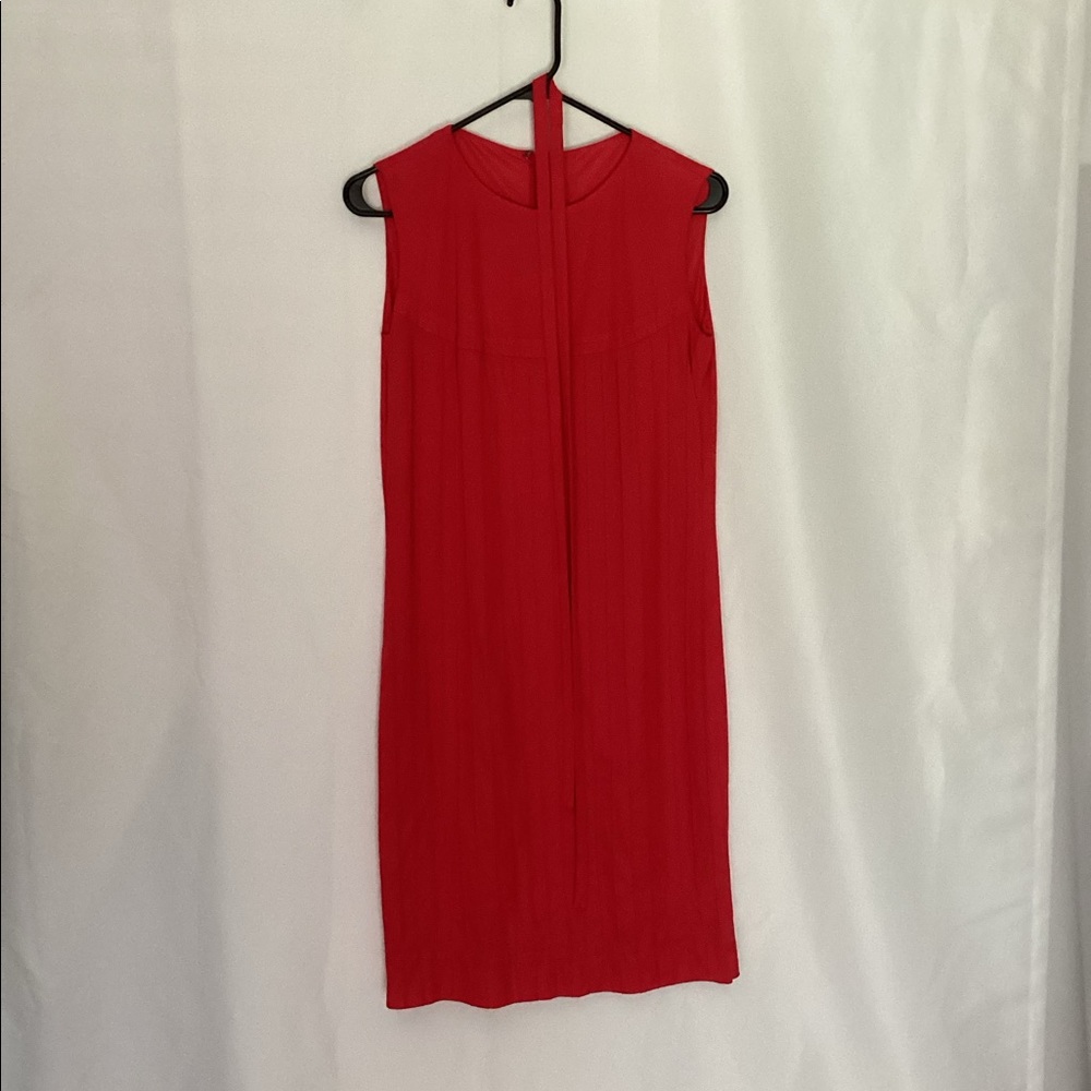Vintage pink silk dress with belt